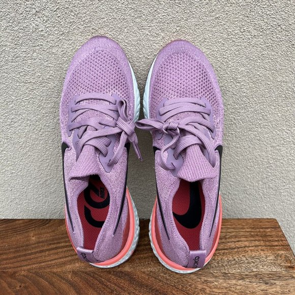 Nike Epic React Flyknit 2 Plum Dust Low Top Running Shoes BQ8927-500 Womens NEW - Picture 7 of 7